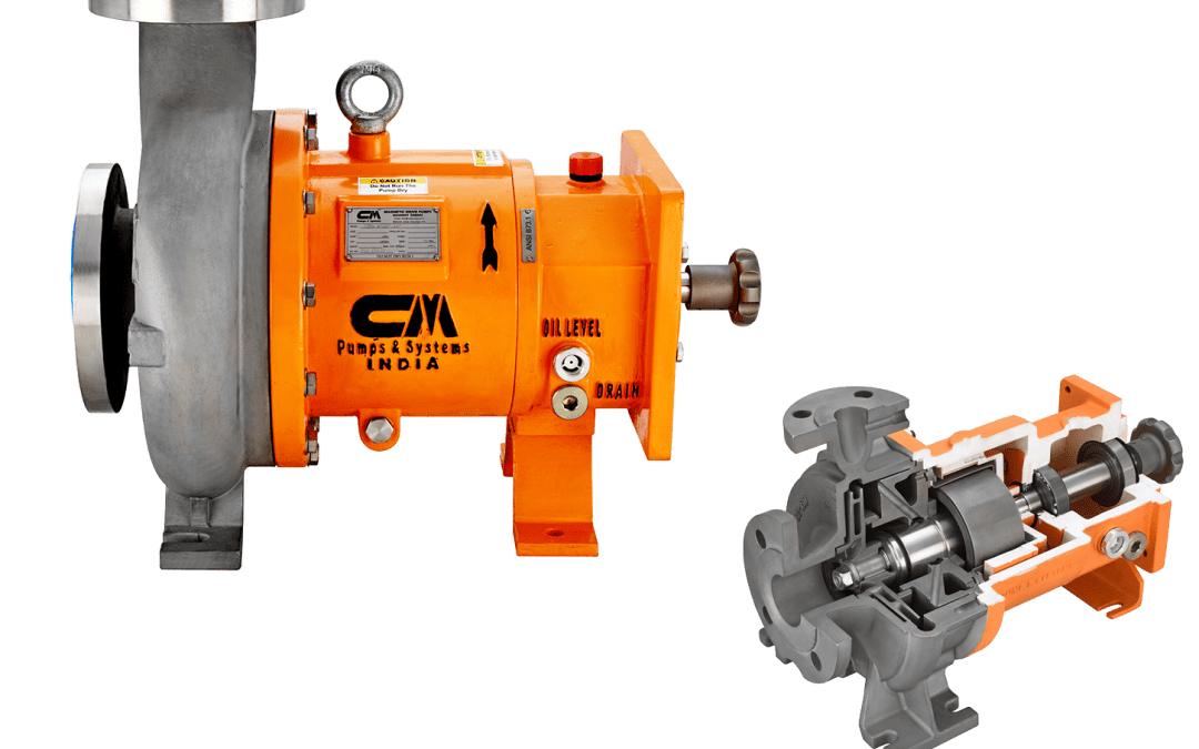 Magnetic drive pumps for liquid containing solids 